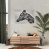 92408-397.jpg Black-and-White Photo of a Giraffe's Head Poster