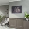 92408-407.jpg Close Up Shot of a Lion's Face in Black and White Poster