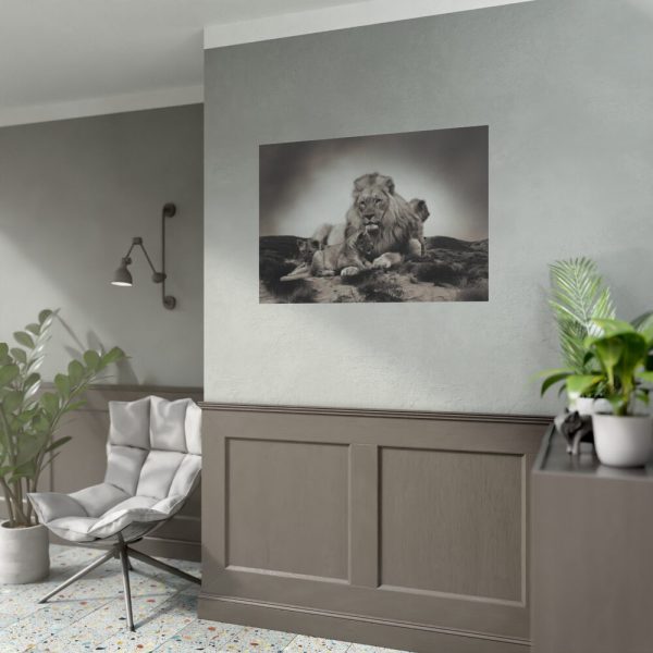 Lion with Cubs Poster