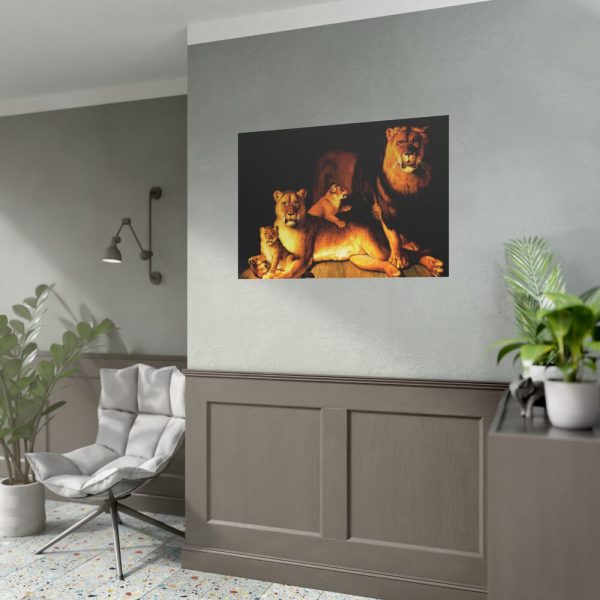 92408-440.jpg A Pride Of Lions by Jean Baptiste Huet Poster