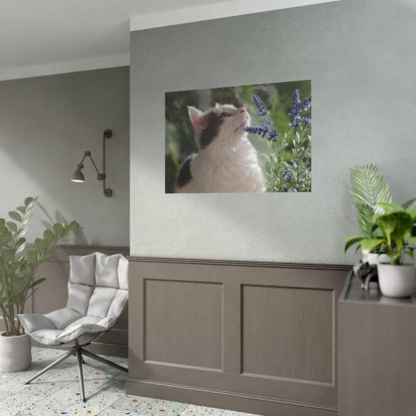 92408-452.jpg Cat and Lavender Poster