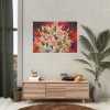 Lilies Salmon Lirios Flowers Poster