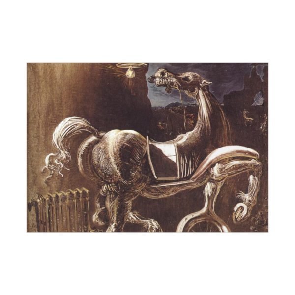 92408-72.jpg Debris of an Automobile Giving Birth to a Blind Horse Biting a Telephone Poster