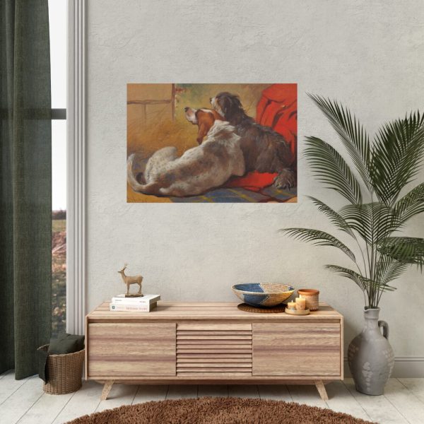 92408-85.jpg A Hound and a Bearded Collie by John Frederick Herring Poster