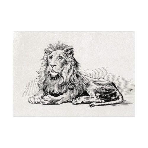 Vintage Lion Illustration by Albert Edelfelt Poster