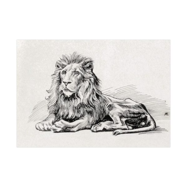 92408-99.jpg Vintage Lion Illustration by Albert Edelfelt Poster
