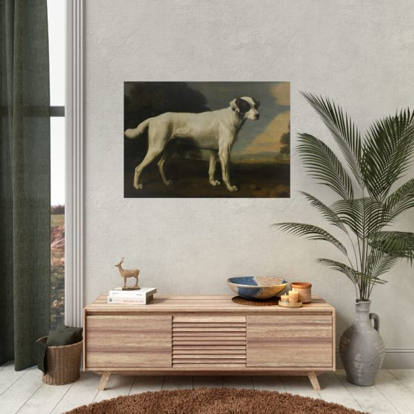 92409-141.jpg White Dog Painting By George Stubbs Poster