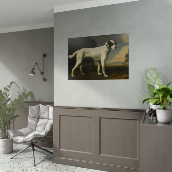 92409-142.jpg White Dog Painting By George Stubbs Poster