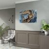Abstract Texture in Light Brown and Blue Poster