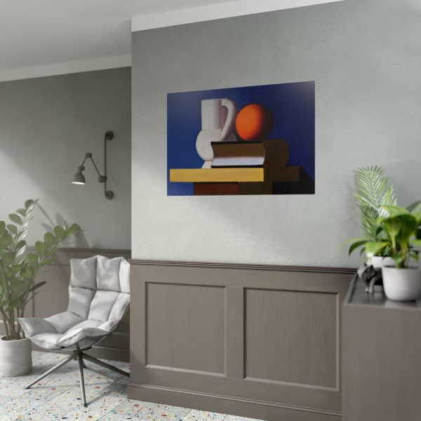 92409-271.jpg Arrangement with White Jug, Orange and Book by Vilhelm Lundstrøm Poster