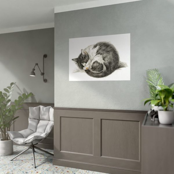 92409-340.jpg Rolled up Lying Sleeping Cat by Jean Bernard Poster