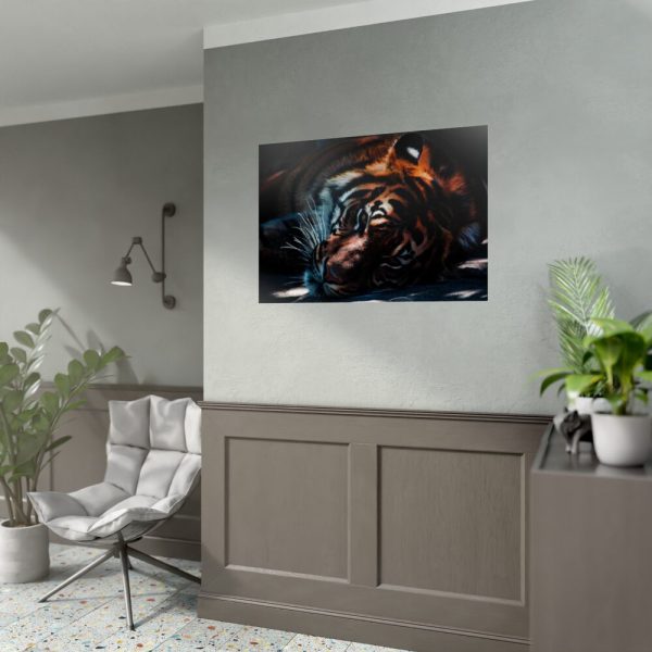 92409-391.jpg Close-up Tiger Head Resting in the Shade Poster