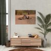 92409-393.jpg Tiger and Cubs on Dusty Road Poster
