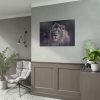 92409-409.jpg Close Up Shot of a Lion's Face in Black and White Poster