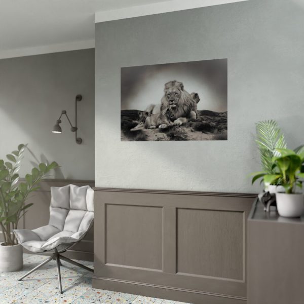 Lion with Cubs Poster