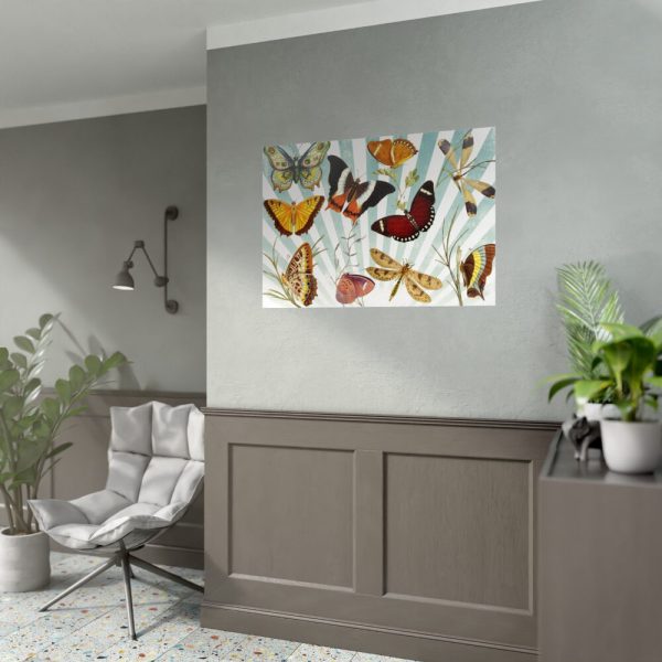 92409-502.jpg Butterfly Vintage Collage Sky Poster