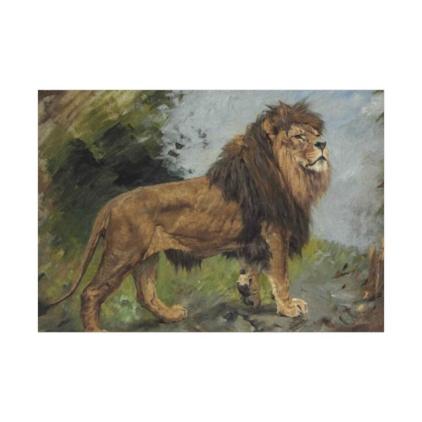 92409-51.jpg A Lion Walking by Géza Vastagh Poster