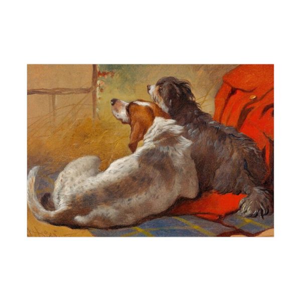 92409-86.jpg A Hound and a Bearded Collie by John Frederick Herring Poster