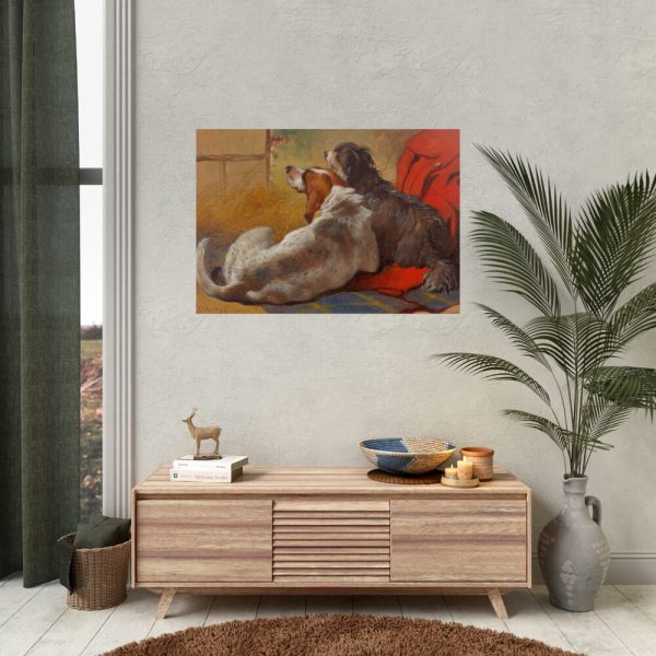 92409-87.jpg A Hound and a Bearded Collie by John Frederick Herring Poster