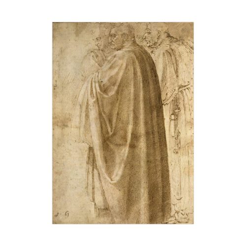 Three Standing Men in Wide Cloaks by Michelangelo Buonarroti Poster