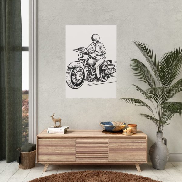 92410-184.jpg Biker Riding Motorcycle Poster