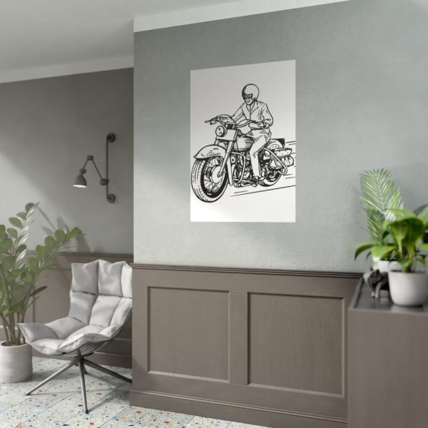 92410-185.jpg Biker Riding Motorcycle Poster