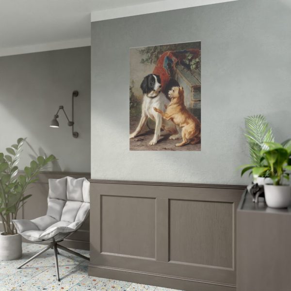 92410-29.jpg Two Dogs by a Kennel by Conradijn Cunaeus Poster