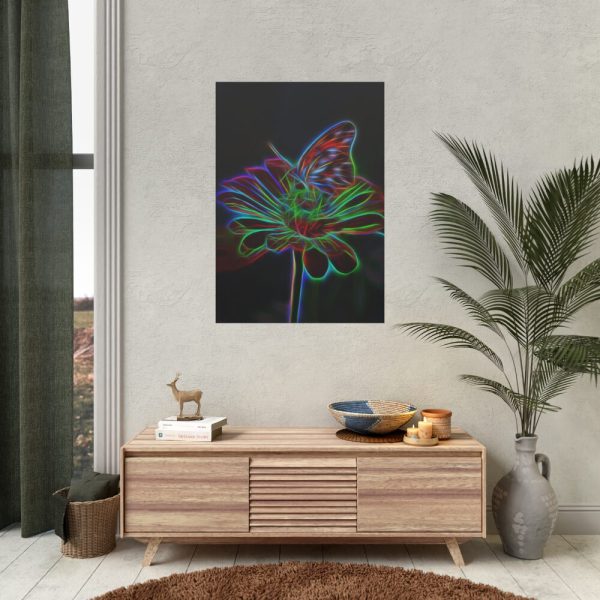 92410-316.jpg Flower Butterfly Light Effect Poster