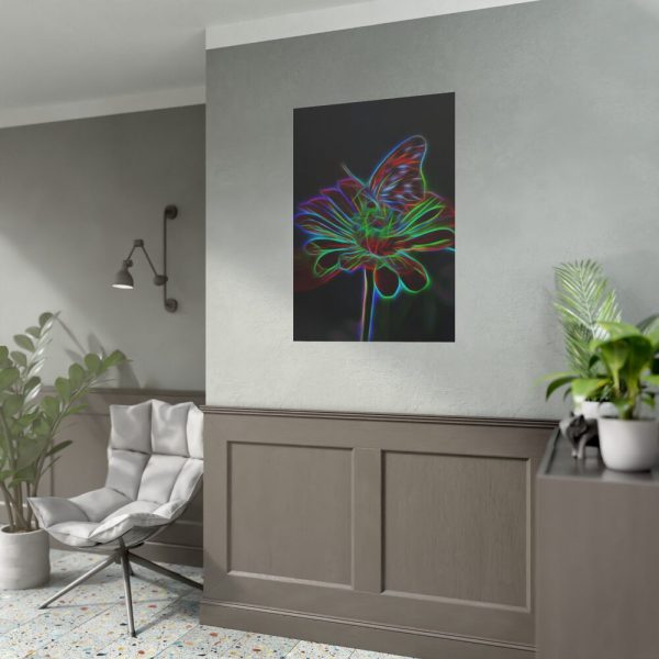 92410-317.jpg Flower Butterfly Light Effect Poster