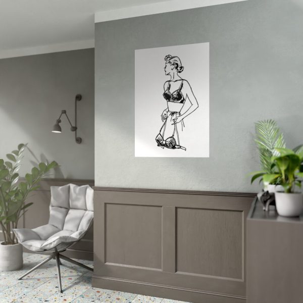 92411-133.jpg Lady Holding Brassiere Poster