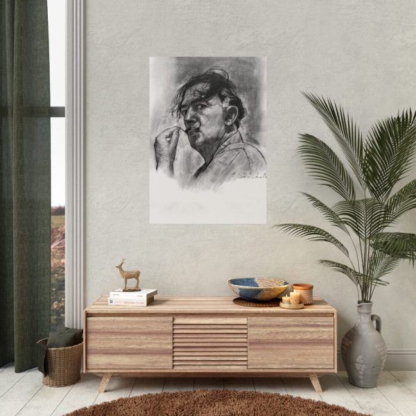 92411-177.jpg Black and White Portrait by Salvador Dali Poster