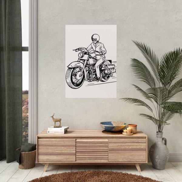92411-183.jpg Biker Riding Motorcycle Poster