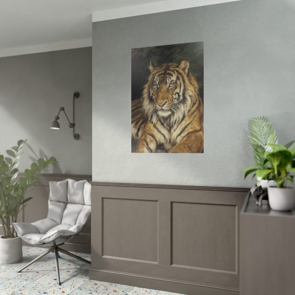 92411-280.jpg A Reclining Tiger by Géza Vastagh Poster