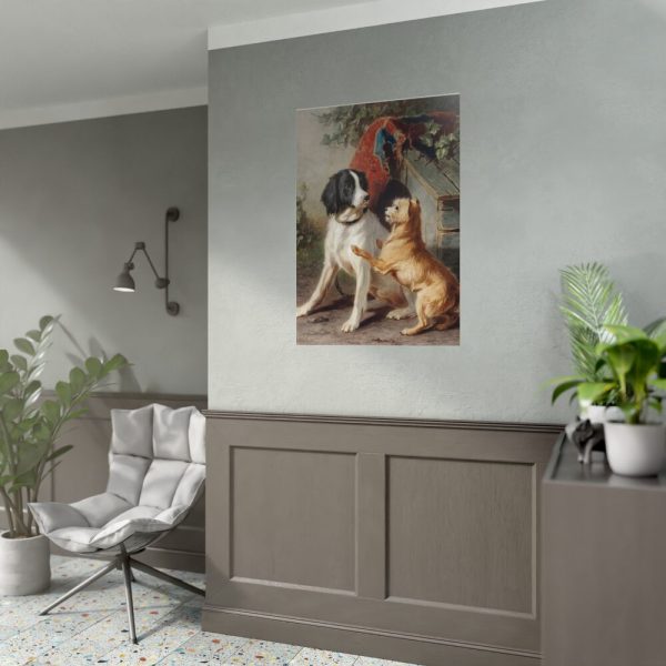 92411-29.jpg Two Dogs by a Kennel by Conradijn Cunaeus Poster