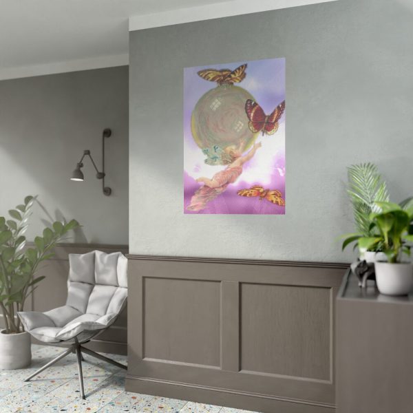 92411-313.jpg Vintage Angel Butterflies Cherub Poster