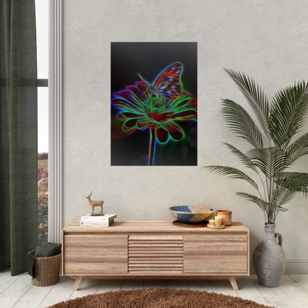 92411-315.jpg Flower Butterfly Light Effect Poster