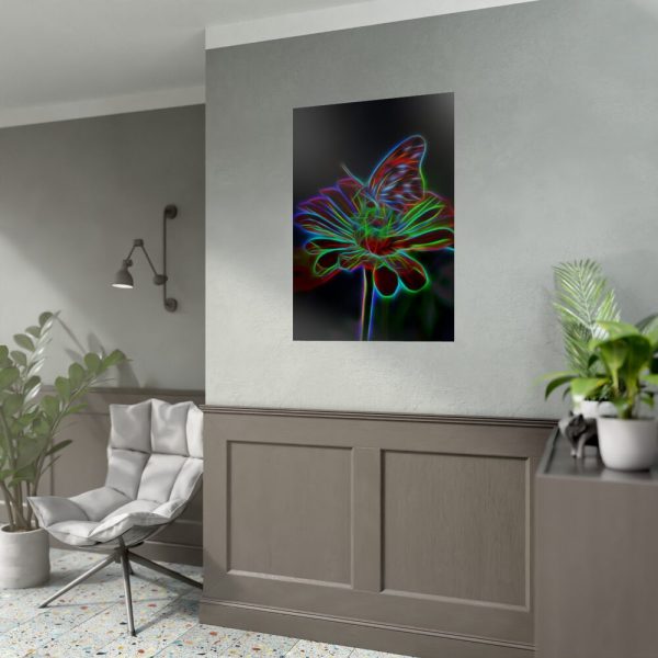 92411-316.jpg Flower Butterfly Light Effect Poster