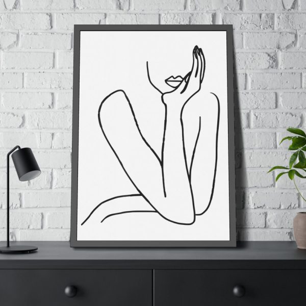 93830-147.jpg Line Art Woman Framed Poster