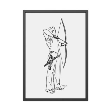 Male Archer Aiming Framed Poster