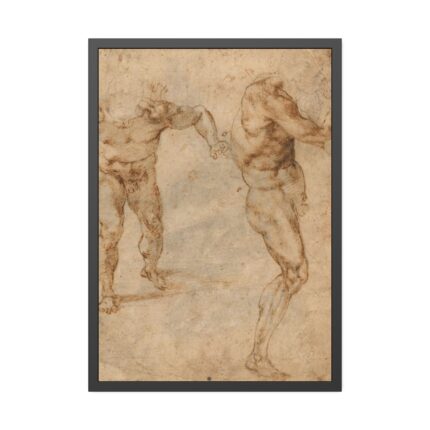 Two Nude by Michelangelo Buonarroti Framed Poster