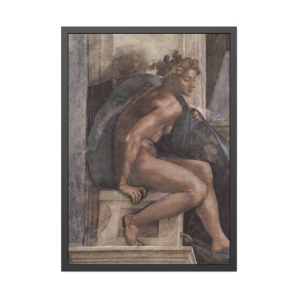 Ceiling fresco of creation in the Sistine Chapel, by Michelangelo Buoanorroti Framed Poster