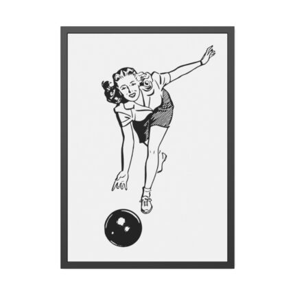 Bowling Woman Framed Poster