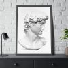 93830-215.jpg David statue's head by Michelangelo Buonarroti Framed Poster