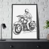 93830-239.jpg Biker Riding Motorcycle Framed Poster
