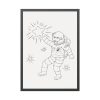 93830-244.jpg Astronaut Line Art Framed Poster