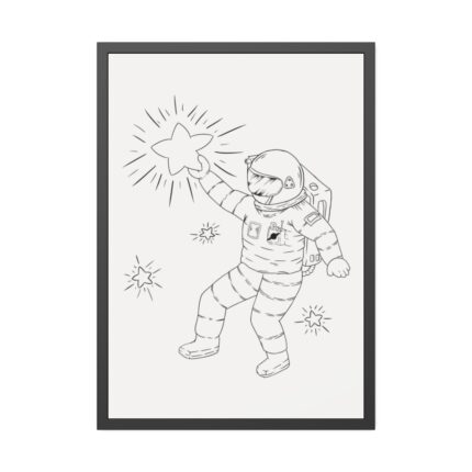 Astronaut Line Art Framed Poster