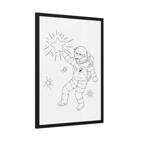 93830-245.jpg Astronaut Line Art Framed Poster