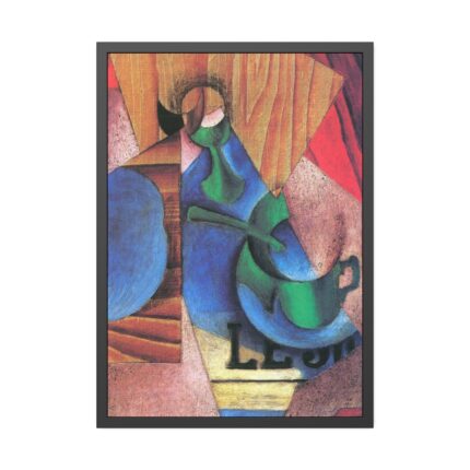 Glass, Cup and Newspaper by Huan Gris Framed Poster