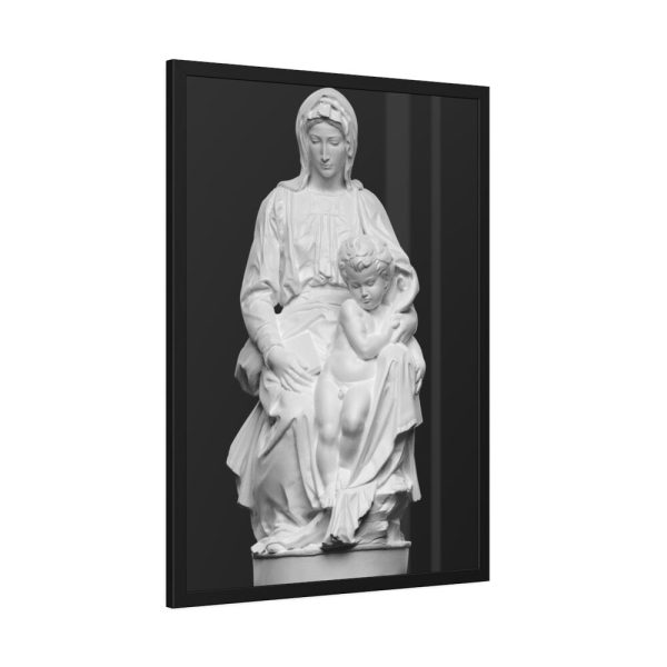 Mary Seated with Child by Michelangelo Buonarroti Framed Poster