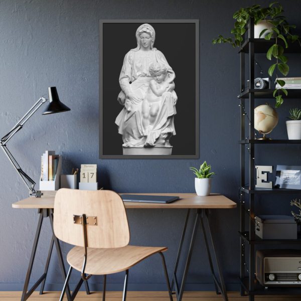 Mary Seated with Child by Michelangelo Buonarroti Framed Poster